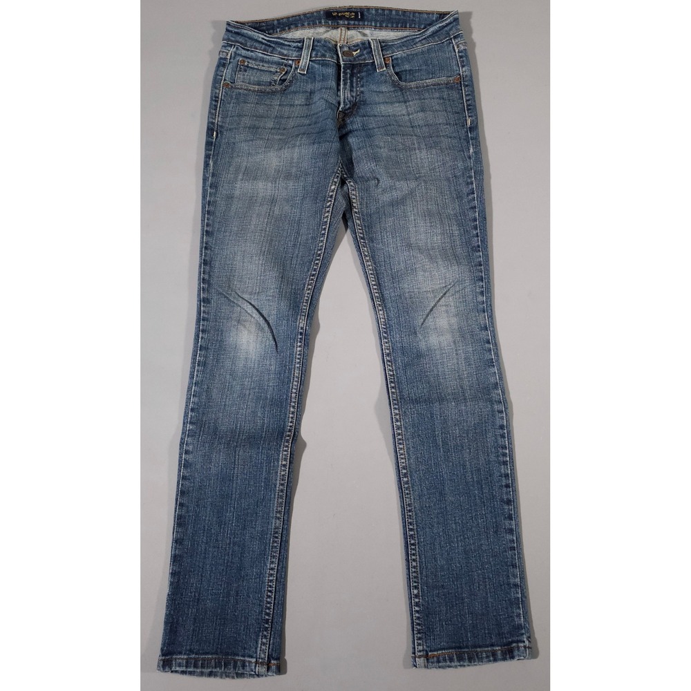 Levis Jeans Womens 30 Blue 524‎ Too Superlow Slim Straight Leg Medium Wash Denim
